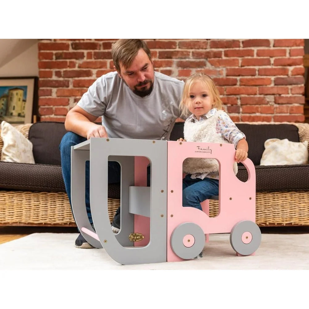 Zábavná Koliesková Učiaca Veža - Auto - Learning Tower - Family-scl