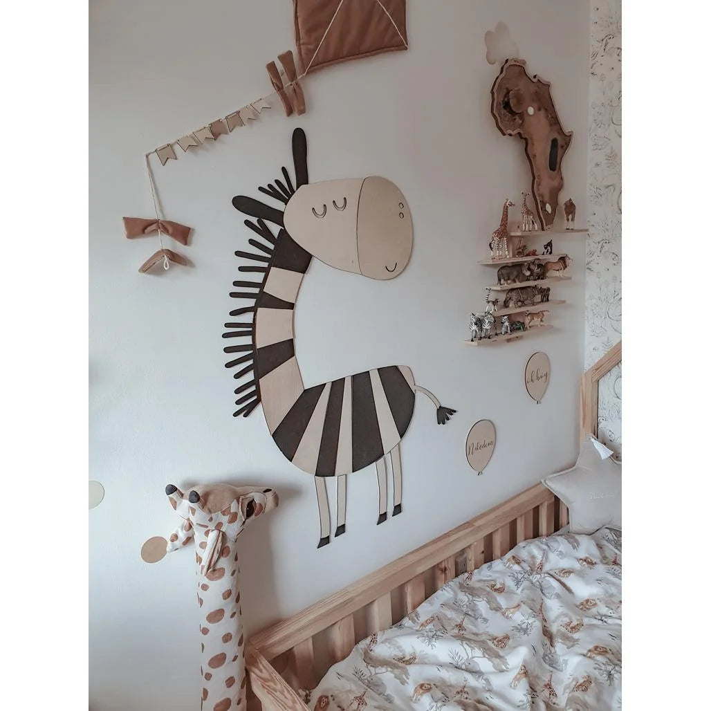 Zebra - Drevená Nástenná Dekorácia v Safari štýle Veľkosť s - 100cmx72cm - Nástenná - Cut It Now