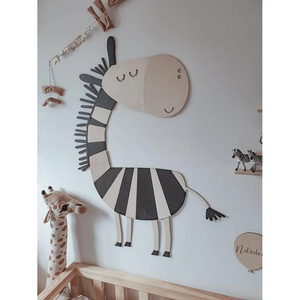 Zebra - Drevená Nástenná Dekorácia v Safari štýle Veľkosť s - 100cmx72cm - Nástenná - Cut It Now