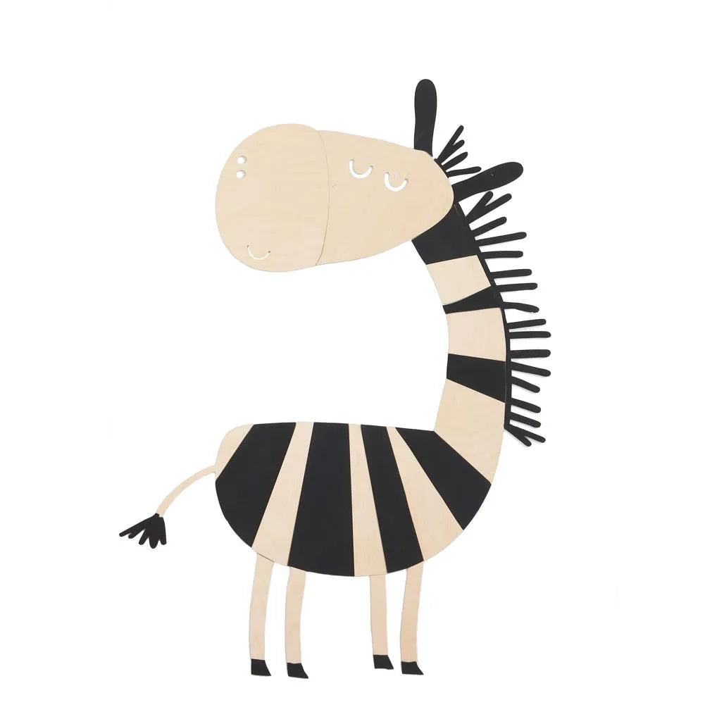 Cebra - Decoración de pared de madera estilo safari. Tamaño m - 116 cm x 84 cm - Pared - Recortar ahora