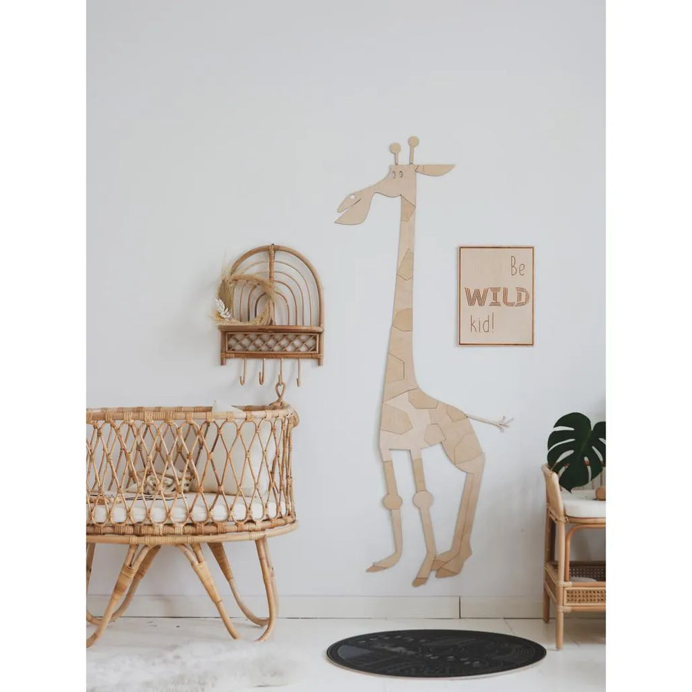 Giraffe - Wanddekoration aus Holz im Safari-Stil m Größe - 175cmx70cm - Wand - Jetzt zuschneiden