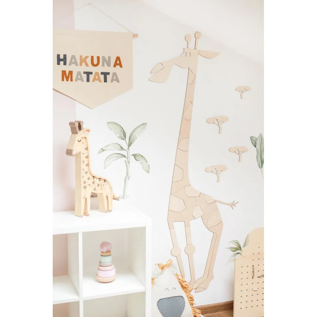 Giraffe - Wanddekoration aus Holz im Safari-Stil m Größe - 175cmx70cm - Wand - Jetzt zuschneiden
