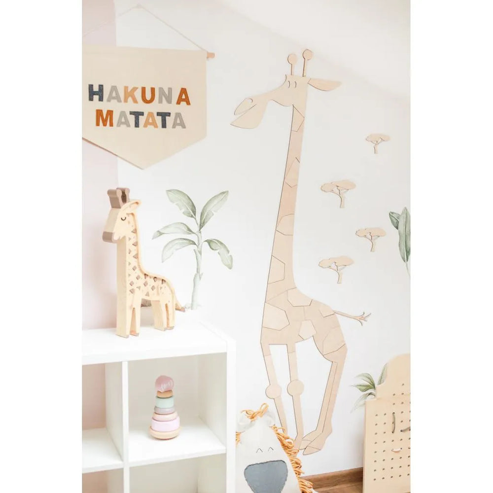 Giraffe - Wanddekoration aus Holz im Safari-Stil m Größe - 175cmx70cm - Wand - Jetzt zuschneiden