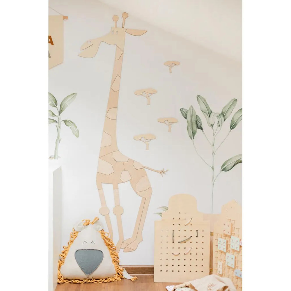Giraffe - Wanddekoration aus Holz im Safari-Stil m Größe - 175cmx70cm - Wand - Jetzt zuschneiden