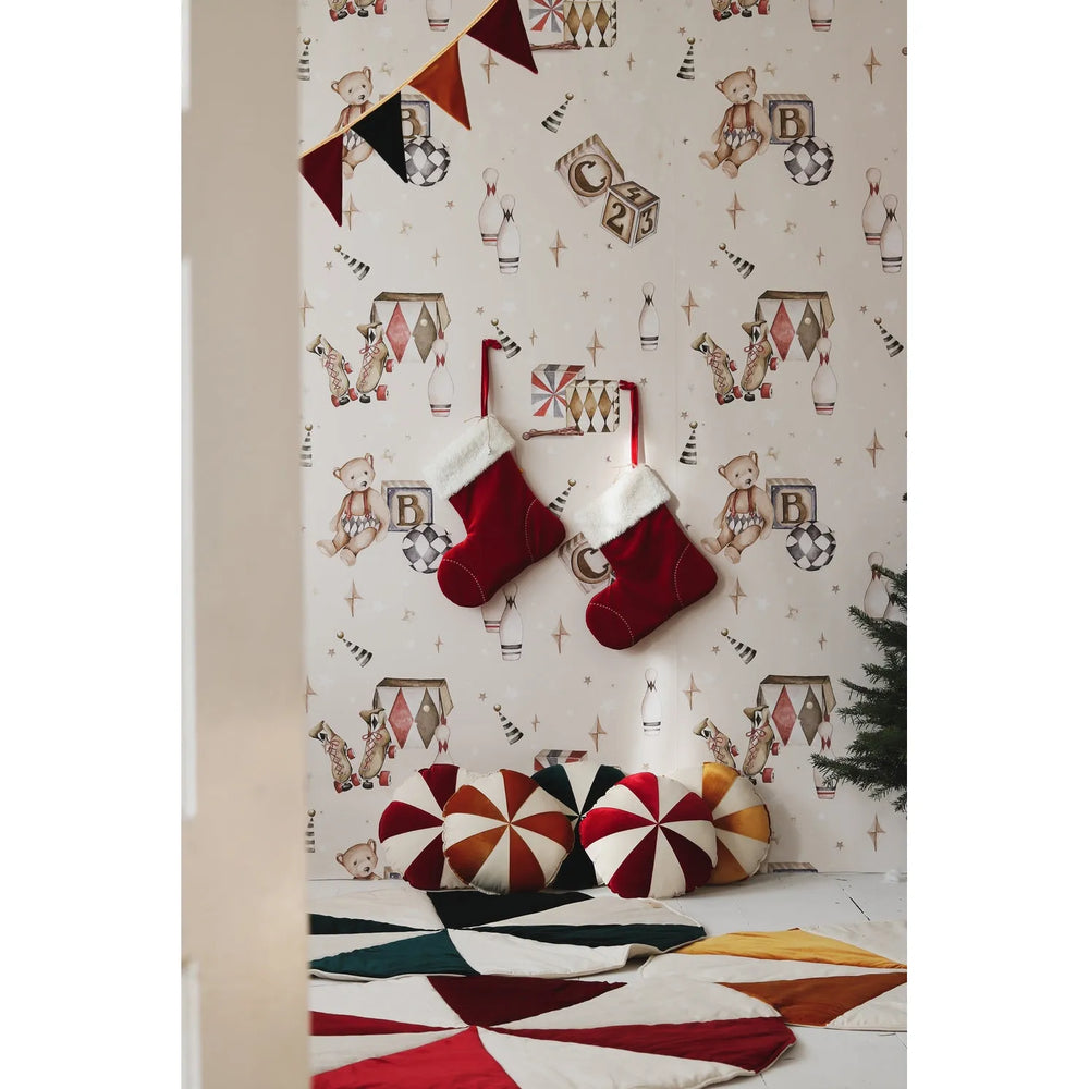 Gold Candy Christmas Round Patchwork Mat - Moi Mili - Mats