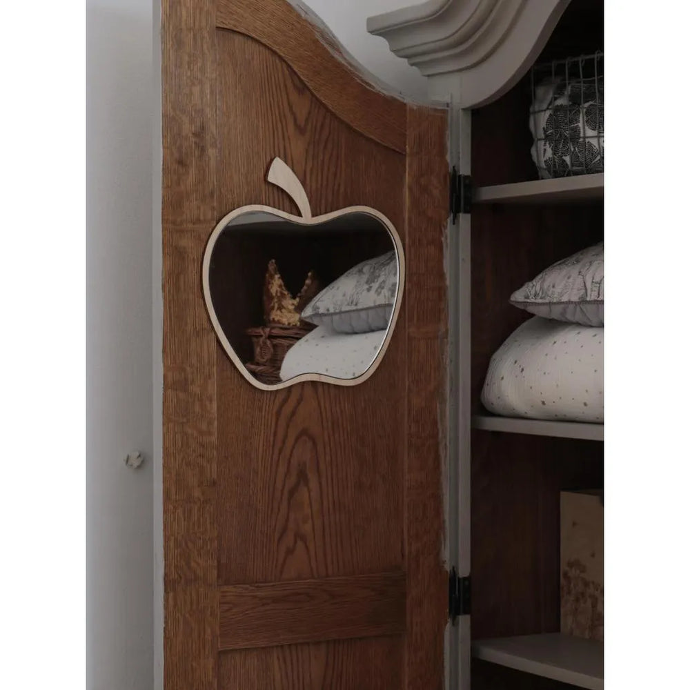 Apple Mirror - Safe Acrylic and Wooden Mirror for Kids - 30cmx30cm - Wall Decoration - Cut It Now