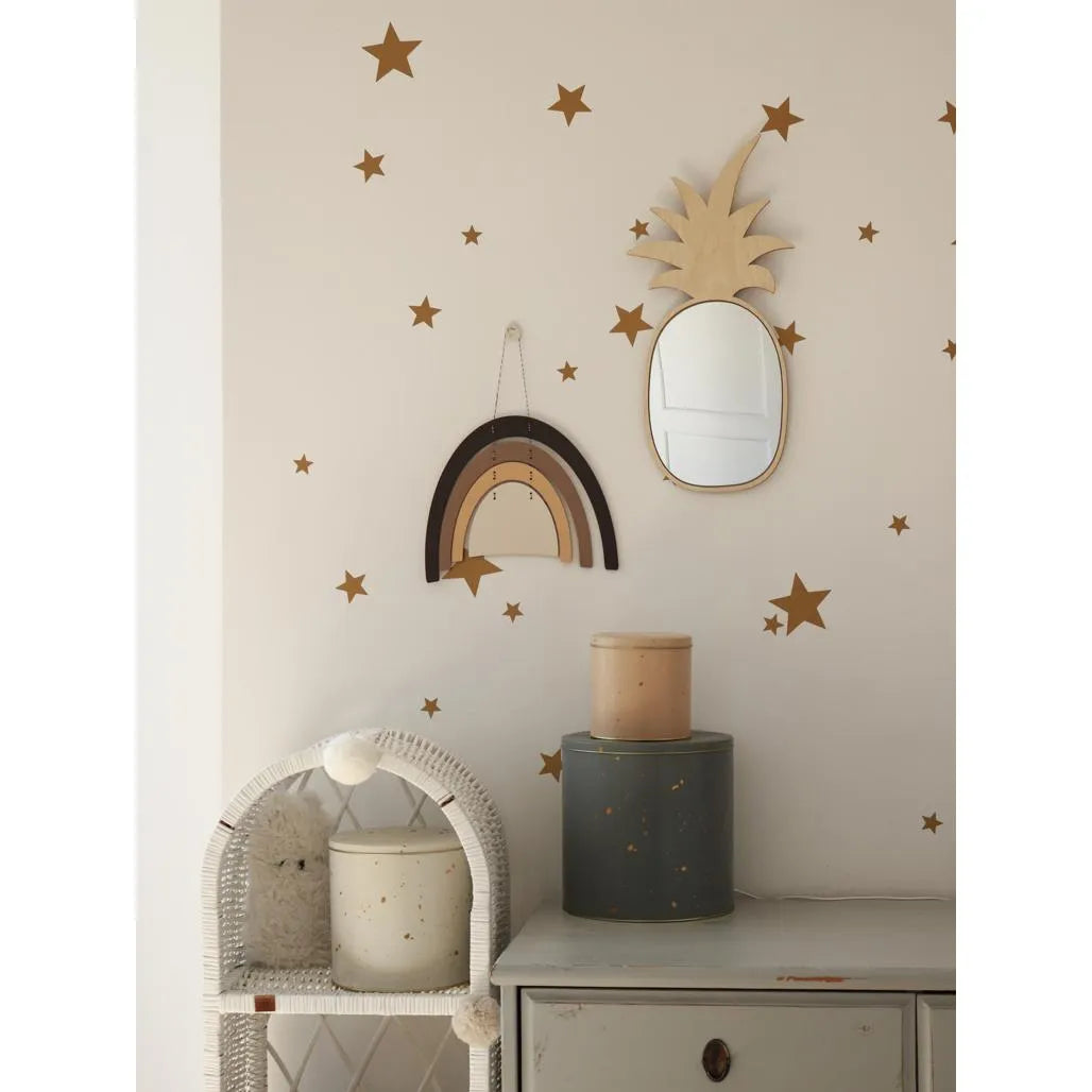 Pineapple Shaped Mirror - Safe Acrylic and Wooden Mirror Suitable for Kids - 23cmx48cm - Wall Decoration - Cut It