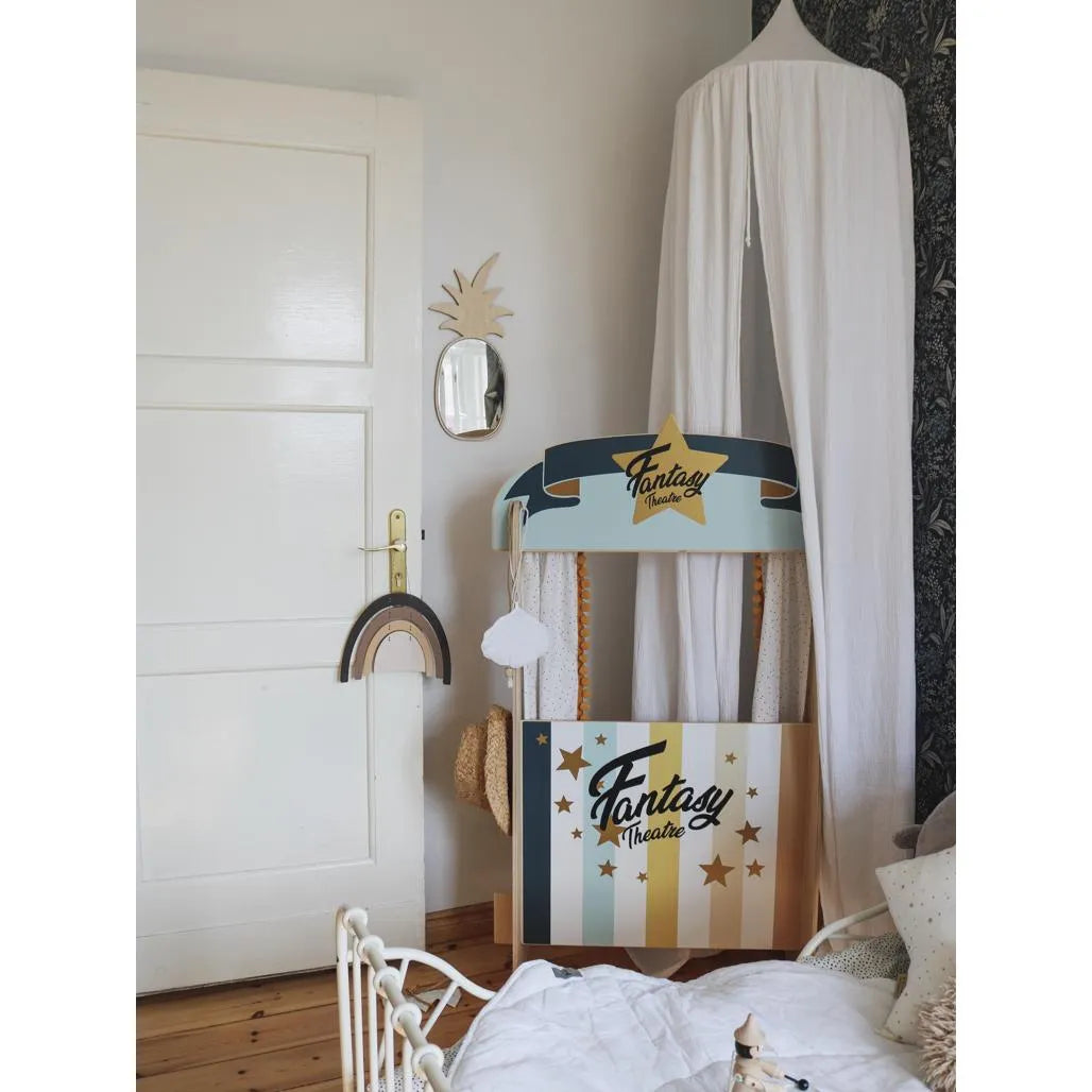 Pineapple Shaped Mirror - Safe Acrylic and Wooden Mirror Suitable for Kids - 23cmx48cm - Wall Decoration - Cut It