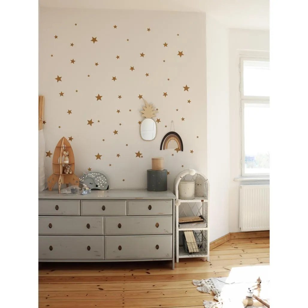 Pineapple Shaped Mirror - Safe Acrylic and Wooden Mirror Suitable for Kids - 23cmx48cm - Wall Decoration - Cut It