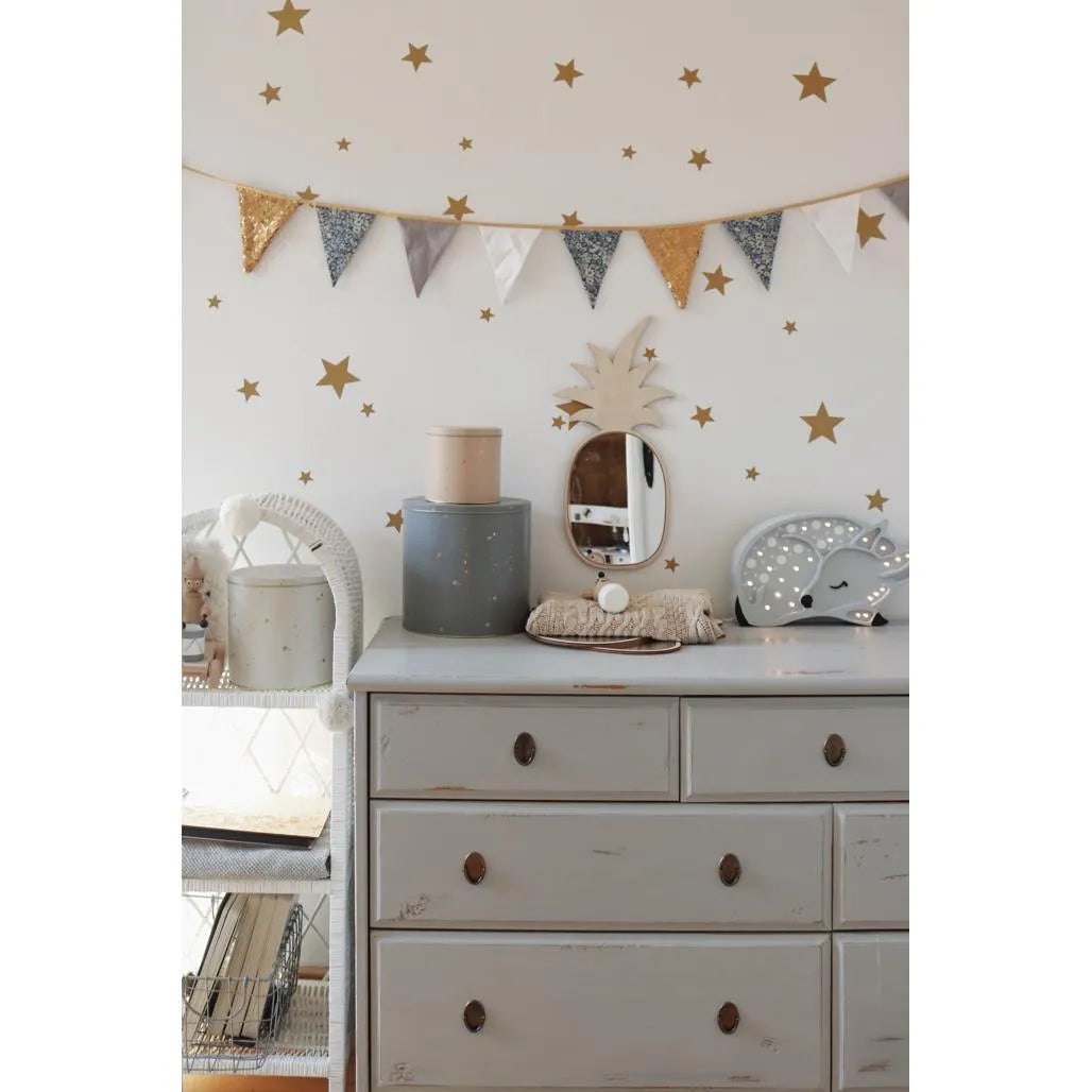 Pineapple Shaped Mirror - Safe Acrylic and Wooden Mirror Suitable for Kids - 23cmx48cm - Wall Decoration - Cut It