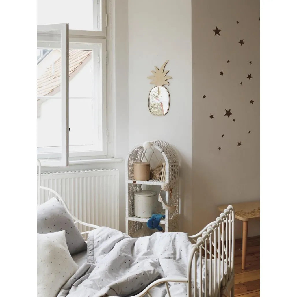 Pineapple Shaped Mirror - Safe Acrylic and Wooden Mirror Suitable for Kids - 23cmx48cm - Wall Decoration - Cut It