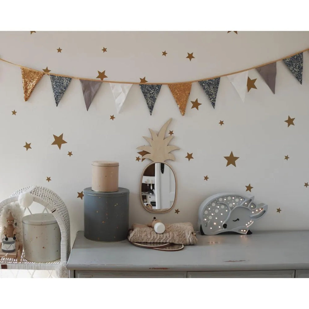 Pineapple Shaped Mirror - Safe Acrylic and Wooden Mirror Suitable for Kids - 23cmx48cm - Wall Decoration - Cut It