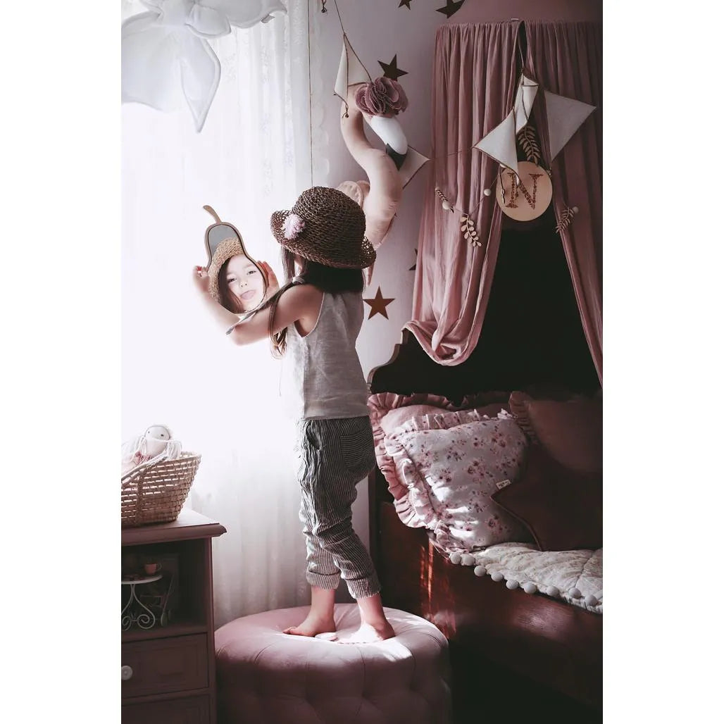 Pear Shaped Mirror - Safe Acrylic and Wooden Mirror Suitable for Kids - 23cmx35cm - Wall Decoration - Cut It