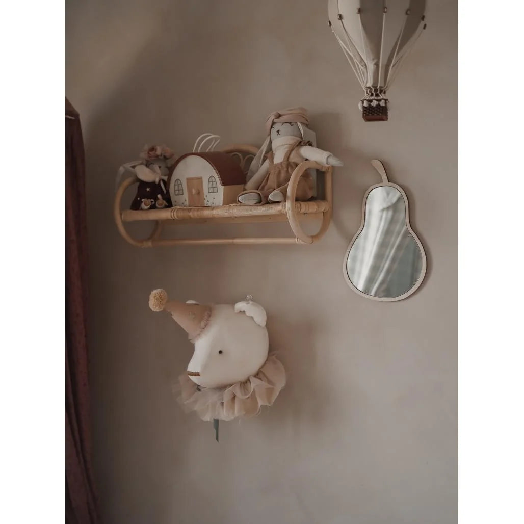 Zrcadlo ve Tvaru Hrušky - Bezpečné Akrylové a Dřevěné Zrcadlo Vhodné pro Děti - 23cmx35cm - Nástěnná Dekorace - Cut It