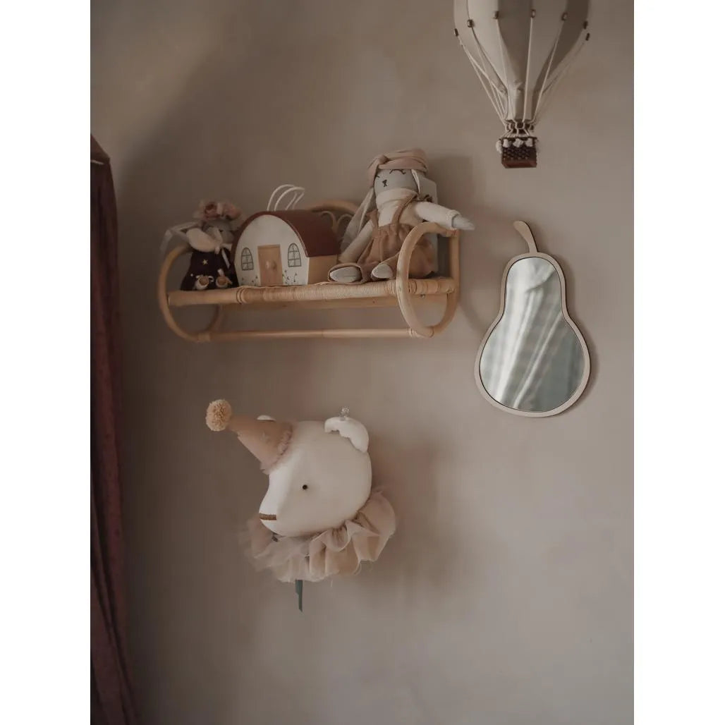 Pear Shaped Mirror - Safe Acrylic and Wooden Mirror Suitable for Kids - 23cmx35cm - Wall Decoration - Cut It