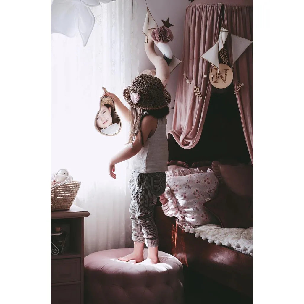 Pear Shaped Mirror - Safe Acrylic and Wooden Mirror Suitable for Kids - 23cmx35cm - Wall Decoration - Cut It