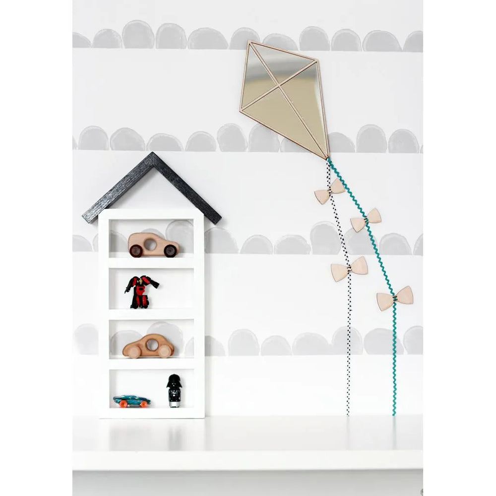 Kite Mirror - Safe Acrylic and Wooden Mirror for Kids - 32cmx21cm - Wall Decoration - Cut It Now