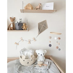 Kite Mirror - Safe Acrylic and Wooden Mirror for Kids - 32cmx21cm - Wall Decoration - Cut It Now